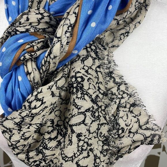 Cruise Ready Cornflower Blue Polka Dot Scarf Wrap - Picture 7 of 10